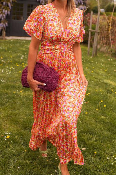 Pauline - lång blommaklänning