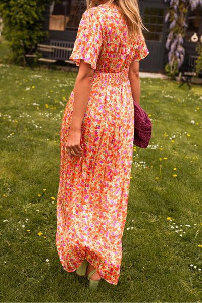 Pauline - lång blommaklänning