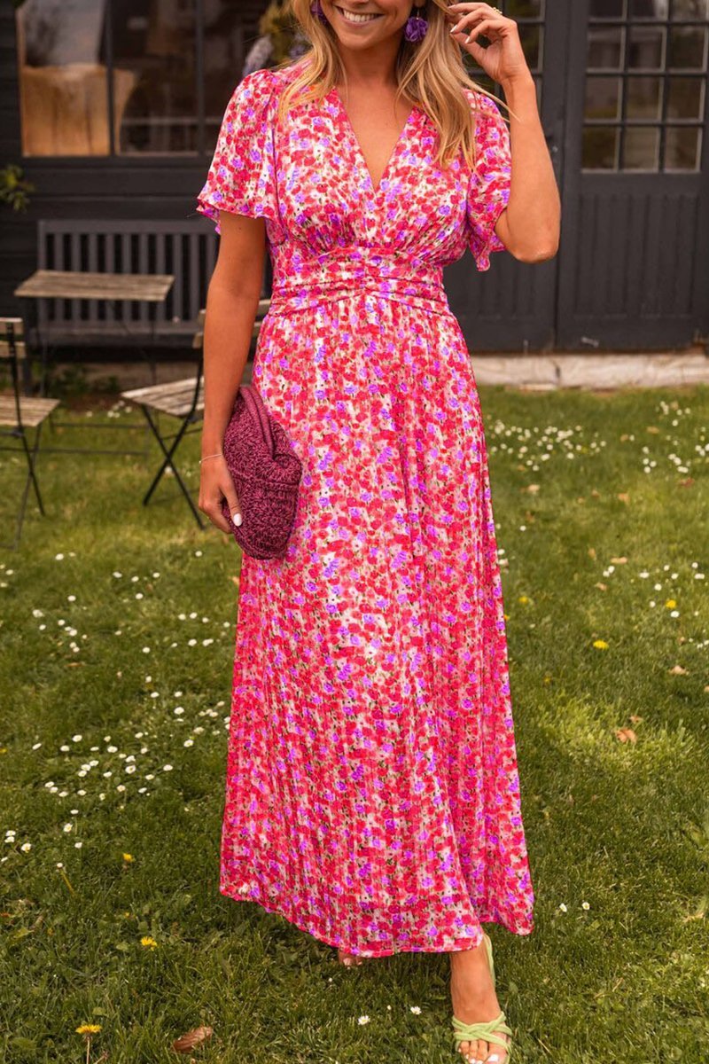 Pauline - lång blommaklänning