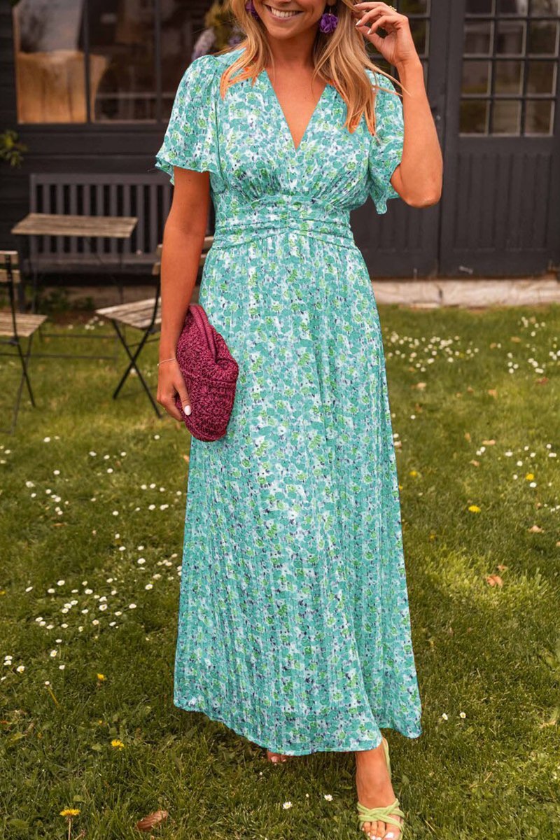 Pauline - lång blommaklänning