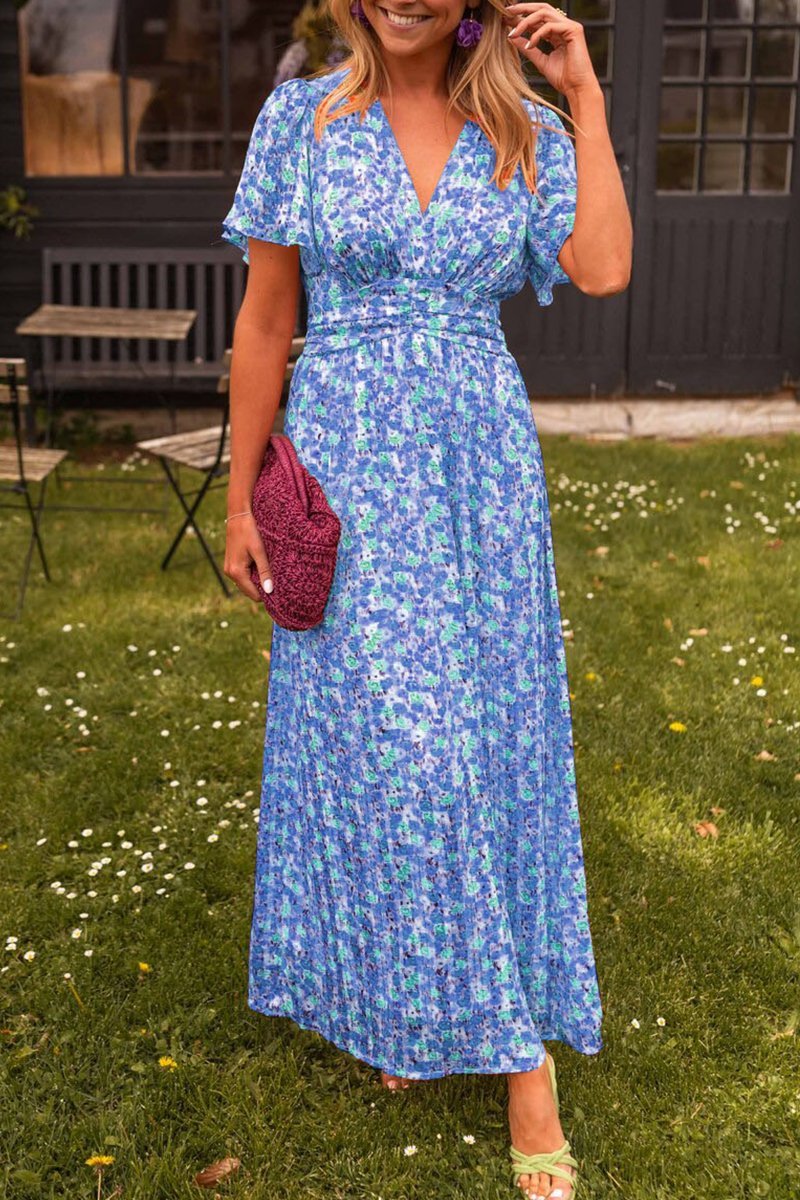 Pauline - lång blommaklänning